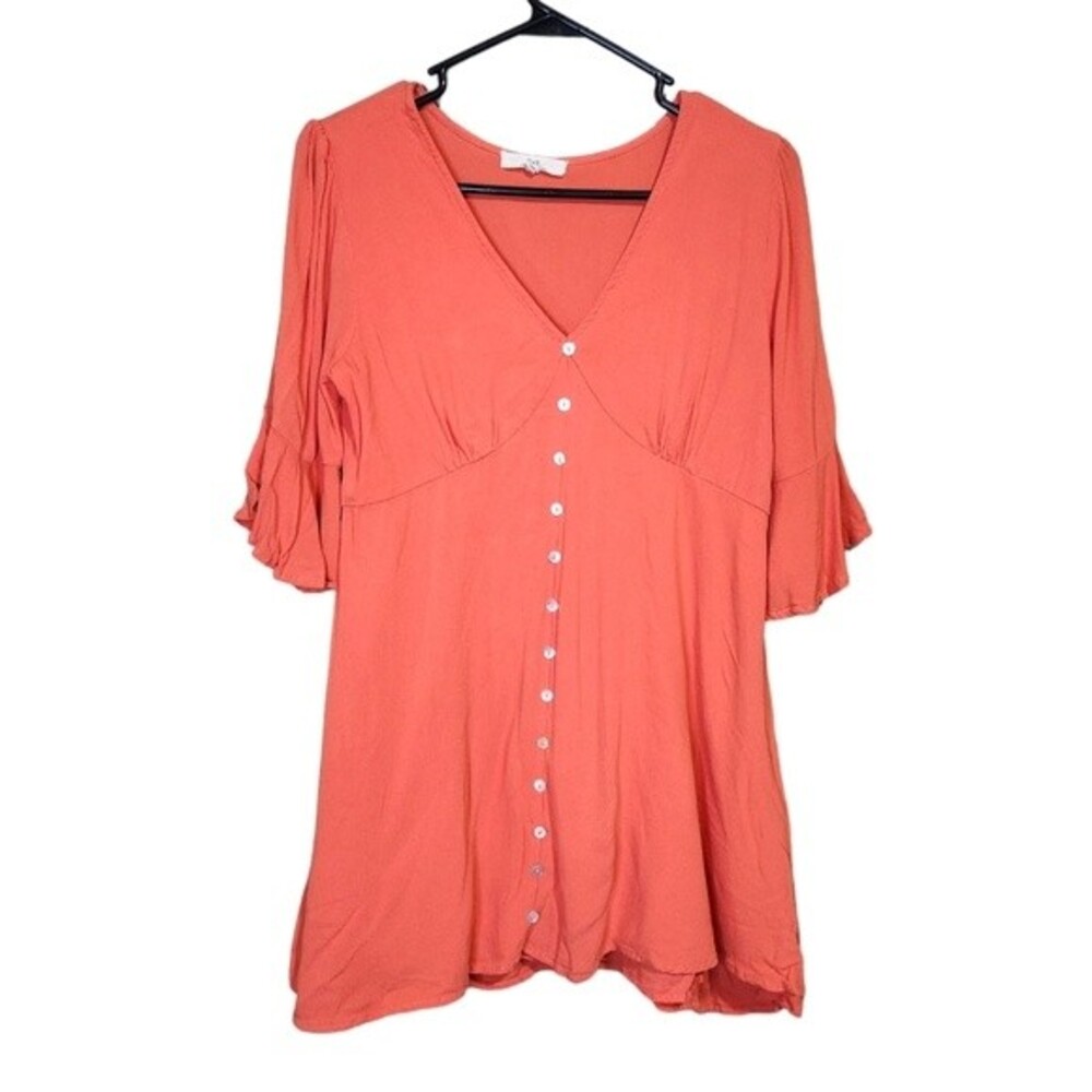 Chelsea & Violet Coral Ruffle Romper Size Medium